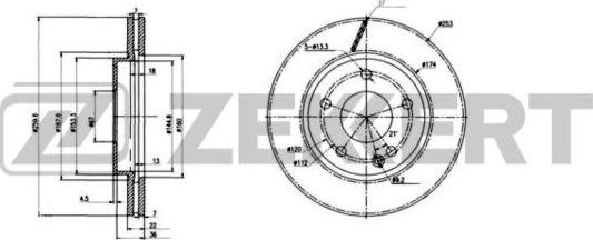 Zekkert BS-6221 - Гальмівний диск autocars.com.ua