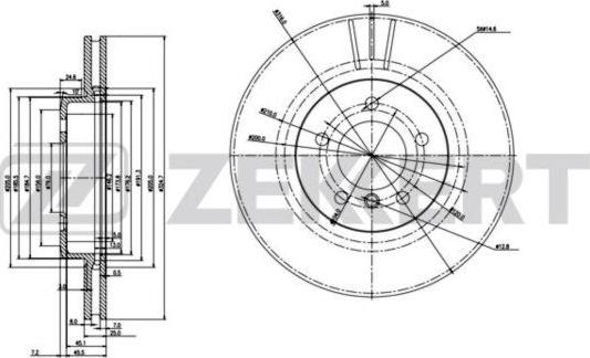 Zekkert BS-6224 - Тормозной диск avtokuzovplus.com.ua