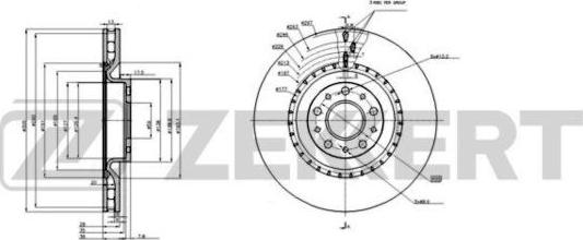 Zekkert BS-6233 - Гальмівний диск autocars.com.ua