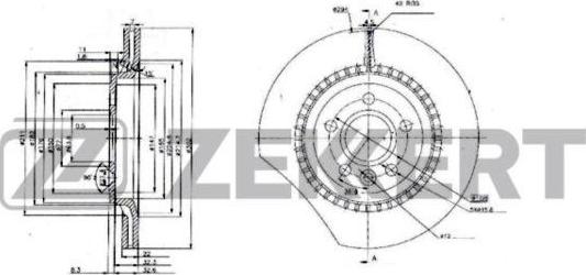 Zekkert BS-6235 - Гальмівний диск autocars.com.ua