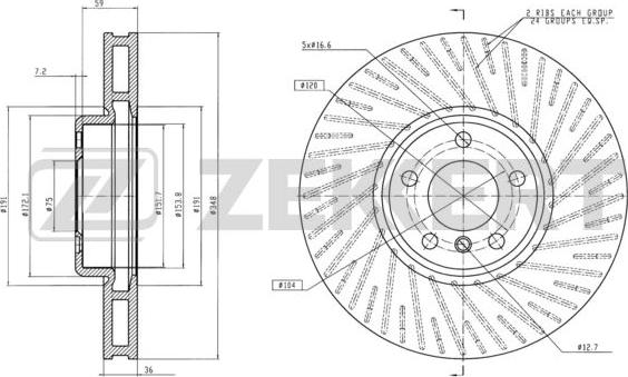 Zekkert BS-6258 - Тормозной диск avtokuzovplus.com.ua