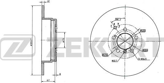 Zekkert BS-6276 - Гальмівний диск autocars.com.ua