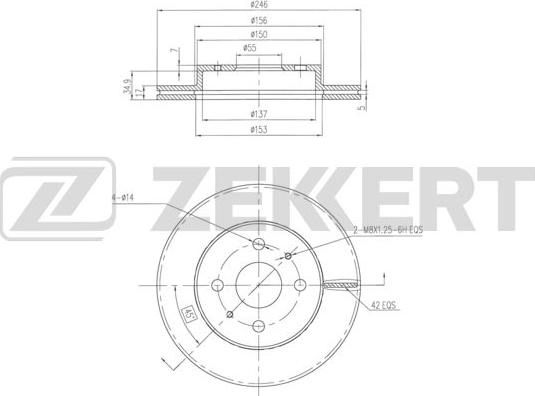 Zekkert BS-6283 - Тормозной диск avtokuzovplus.com.ua