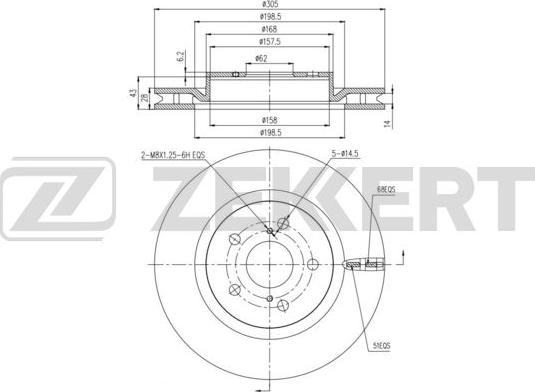 Zekkert BS-6288 - Тормозной диск avtokuzovplus.com.ua