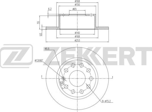 Zekkert BS-6289 - Тормозной диск avtokuzovplus.com.ua