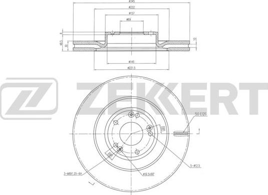 Zekkert BS-6298 - Гальмівний диск autocars.com.ua