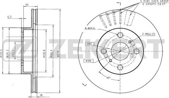 Zekkert BS-6299 - Тормозной диск avtokuzovplus.com.ua