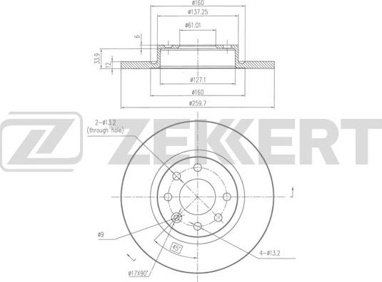 Zekkert BS-6302 - Тормозной диск avtokuzovplus.com.ua