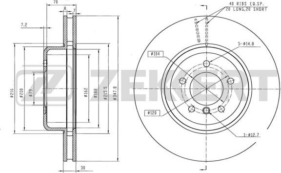 Zekkert BS-6303 - Тормозной диск avtokuzovplus.com.ua