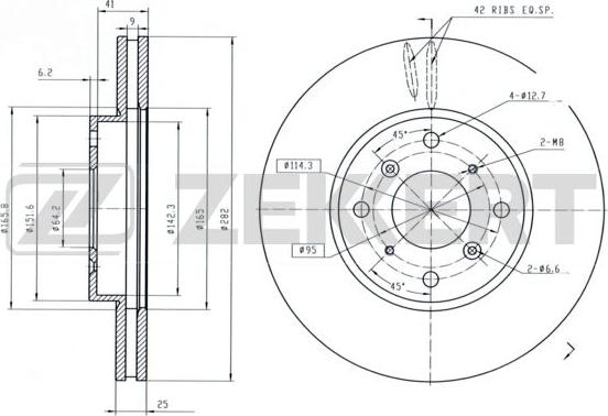 Zekkert BS-6317 - Тормозной диск avtokuzovplus.com.ua