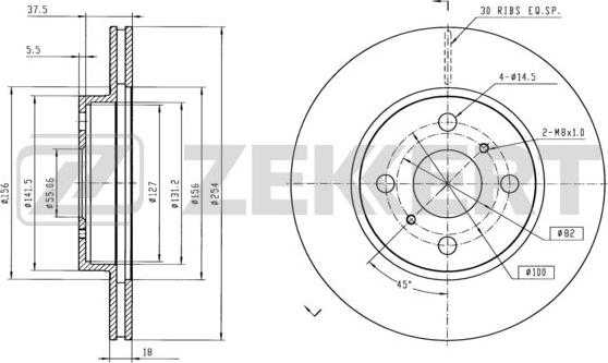 Zekkert BS-6319 - Тормозной диск avtokuzovplus.com.ua