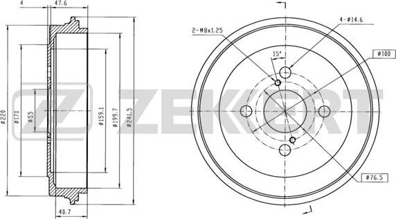 Zekkert BS-6321 - Тормозной барабан autodnr.net