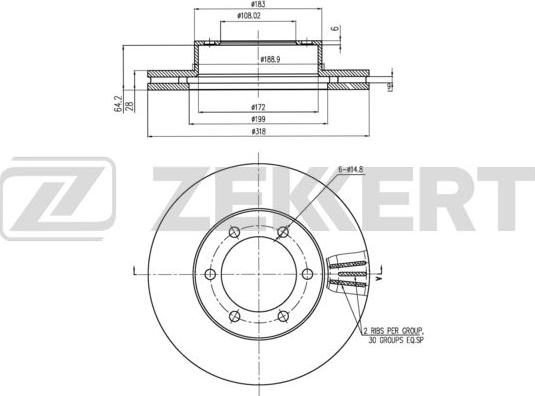 Zekkert BS-6330 - Гальмівний диск autocars.com.ua