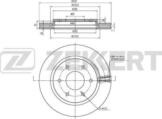 Zekkert BS-6332 - Тормозной диск avtokuzovplus.com.ua