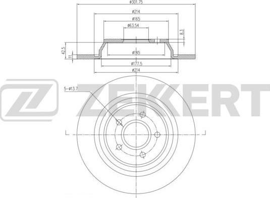 Zekkert BS-6341 - Гальмівний диск autocars.com.ua