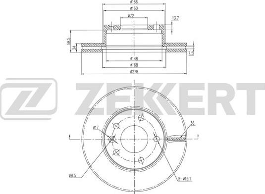 Zekkert BS-6343 - Тормозной диск autodnr.net