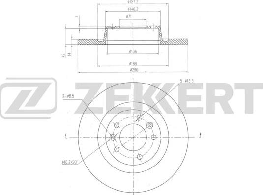 Zekkert BS-6346 - Тормозной диск avtokuzovplus.com.ua