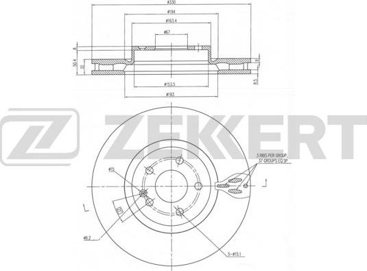 Zekkert BS-6348 - Гальмівний диск autocars.com.ua