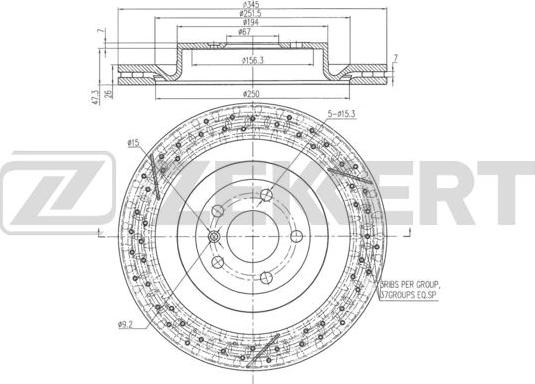 Zekkert BS-6350 - Гальмівний диск autocars.com.ua