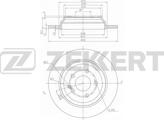 Zekkert BS-6352 - Гальмівний диск autocars.com.ua