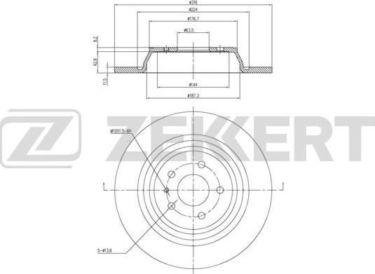 Zekkert BS-6359 - Тормозной диск avtokuzovplus.com.ua