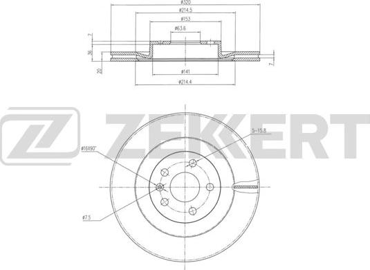 Zekkert BS-6360 - Тормозной диск avtokuzovplus.com.ua