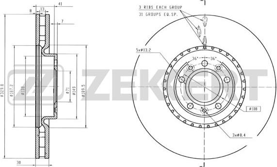 Zekkert BS-6419 - Гальмівний диск autocars.com.ua