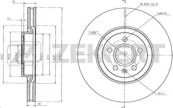 Zekkert BS-6425 - Тормозной диск avtokuzovplus.com.ua