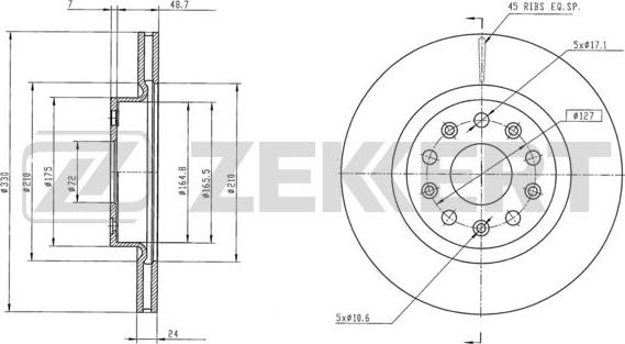 Zekkert BS-6426 - Гальмівний диск autocars.com.ua