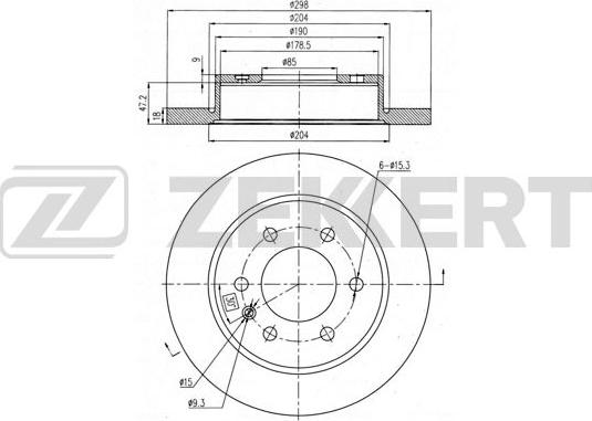 Zekkert BS-6429 - Тормозной диск avtokuzovplus.com.ua