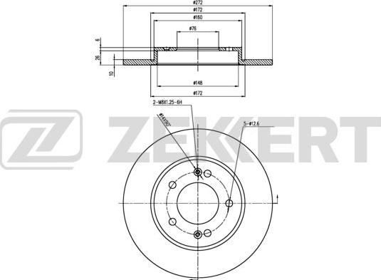 Zekkert BS-6436 - Тормозной диск avtokuzovplus.com.ua