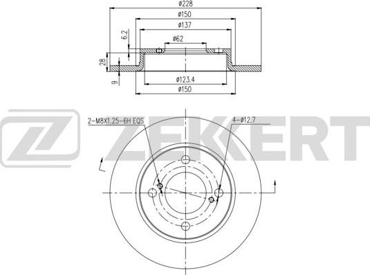 Zekkert BS-6439 - Гальмівний диск autocars.com.ua