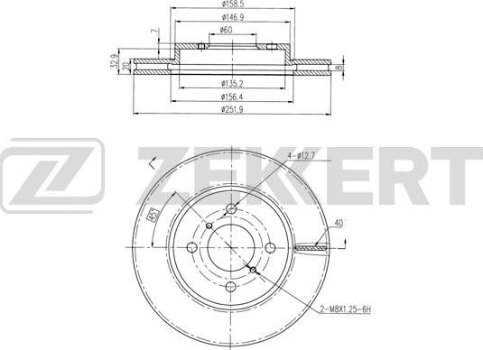 Zekkert BS-6443 - Гальмівний диск autocars.com.ua