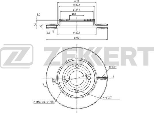 Zekkert BS-6444 - Тормозной диск avtokuzovplus.com.ua