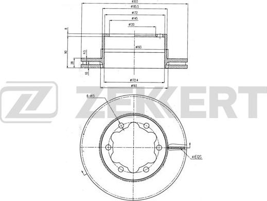 Zekkert BS-6450 - Тормозной диск avtokuzovplus.com.ua