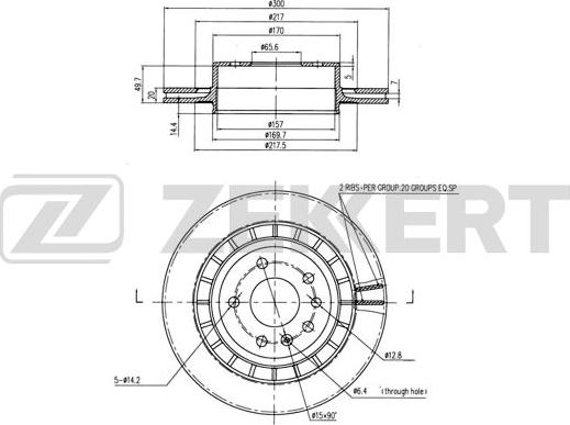 Zekkert BS-6453 - Гальмівний диск autocars.com.ua