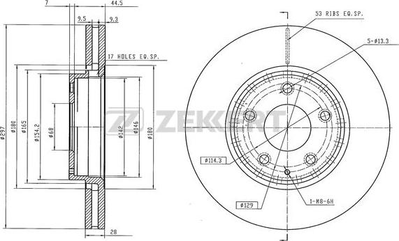 Zekkert BS-6455 - Тормозной диск avtokuzovplus.com.ua