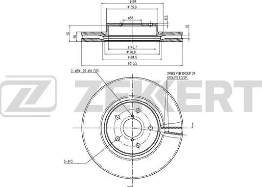 Zekkert BS-6456 - Тормозной диск avtokuzovplus.com.ua