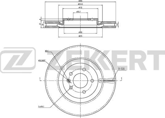 Zekkert BS-6473 - Гальмівний диск autocars.com.ua