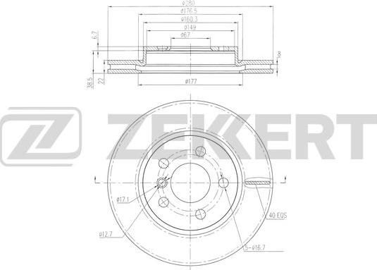 Zekkert BS-6477 - Гальмівний диск autocars.com.ua