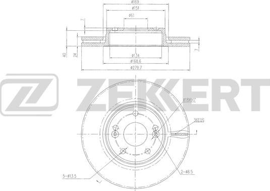 Zekkert BS-6502 - Тормозной диск avtokuzovplus.com.ua