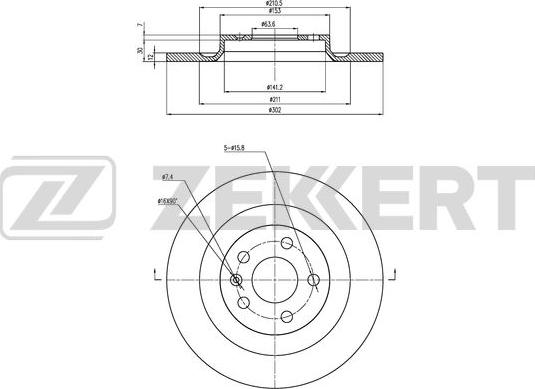 Zekkert BS-6503 - Тормозной диск avtokuzovplus.com.ua