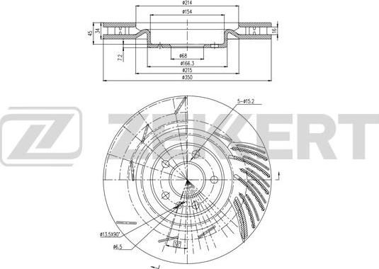 Zekkert BS-6508 - Тормозной диск avtokuzovplus.com.ua