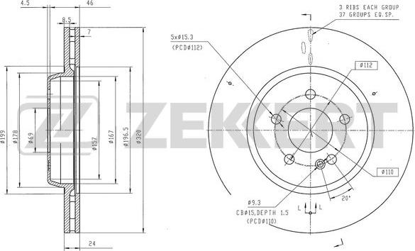 Zekkert BS-6551 - Тормозной диск avtokuzovplus.com.ua