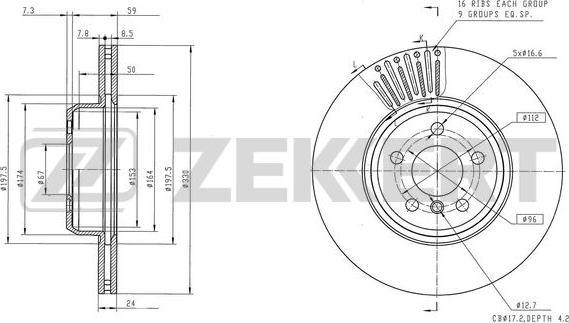 Zekkert BS-6552 - Гальмівний диск autocars.com.ua