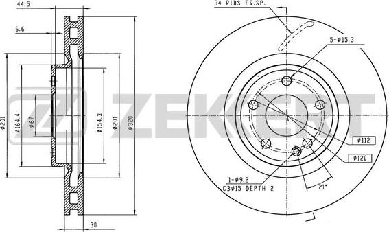 Zekkert BS-6554 - Тормозной диск avtokuzovplus.com.ua