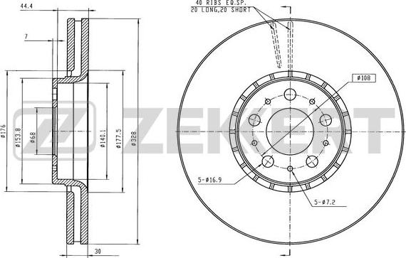 Zekkert BS-6558 - Тормозной диск autodnr.net