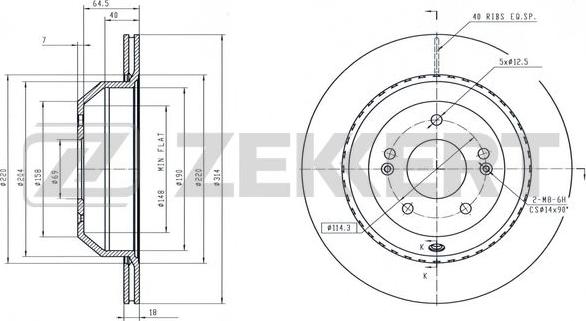 Zekkert BS-6561 - Тормозной диск avtokuzovplus.com.ua