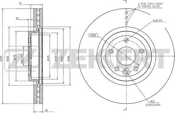 Zekkert BS-6562 - Тормозной диск avtokuzovplus.com.ua