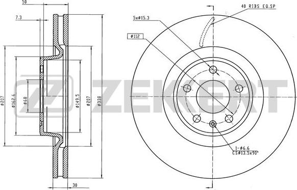 Zekkert BS-6571 - Тормозной диск avtokuzovplus.com.ua